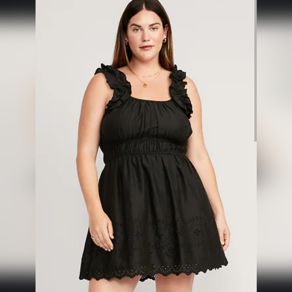 Ruffle-Trimmed Mini Dress